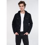 Mavi Erkek Brandon Comfort Siyah Jean Ceket 2XL Kapüşonlu Cep Özellikli 0167932233