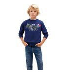 MAVİ Erkek Çocuk Sweatshirt, Baskılı, Bisiklet Yaka, Uzun Kol, Mavi, 7-8 Yaş