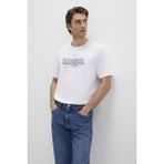 Mavi Erkek Istanbul Baskılı %100 Pamuk T-Shirt M067114 Beyaz