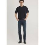 Mavi Erkek Jean Normal Kesim Dar Paça Kot Pantolon Desenli 38 - 30 Standart Bel - Lacivert