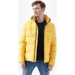 Mavi Erkek Kapüşonlu Sarı Şişme Mont 010310-32173 - 3XL