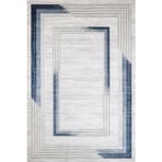 Mavi Geometrik Pamuk Makinada Yıkanabilir Kaymaz Taban Dijital Makine Baskı Salon Halı-I-Artemis_Dior-6404A-120x300