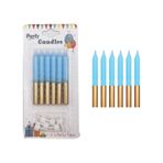 Mavi Gold İnce Mum 8 cm 6 lı