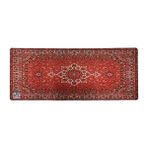 Mavi Halı Desen Baskılı Mouse Pad - Kaymaz ve Bilek Destekli - Ahşap
