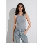 Mavi Halter Yaka Gri Poliamid Atlet 1613499-70098