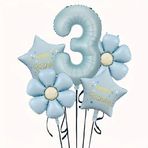 Mavi Happy Birthday 3 Yaş Folyo Balon Set