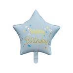 Mavi Happy Birthday Yıldız Folyo Balon 45 Cm Mavi