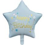 Mavi Happy Birthday Yıldız Folyo Balon 45 cm