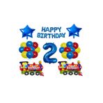 Mavi Happy Bırthday Yıldız Rakam Tren Folyo Balon Seti Yaş 2