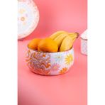 Mavi Hippi Retro Emaye Salata ve Sunum Kasesi, Şık ve Dekoratif Tasarım - Ahşap - Ceviz - Seçenek 1