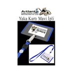 Mavi İpli Yaka Kartı 25 Adet Ayarlanabilir Boyuna Asma Kimlik Koruyuculu Pvc Mavi Yaka Kartlığı Seyehat Ofis Okul Büro