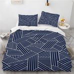 Mavi Izgara Baskılı Nevresim Takımı Çocuk Yatağı için 90x190 cm Mikrofiber Malzeme Fermuar Kapatma 1 Nevresim ve 2 Yastık Kılıfı 65x65 cm içerir
