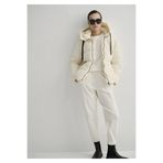 MAVİ Kadın Slim Fit Uzun Mont, Toz Beyaz, M