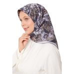 Mavi Karışık Retro Twill İpek Eşarp