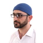 Mavi Katlamali Sade Desen Kislik Orlon Takke Sapka
