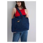 Mavi Kedi Nakışlı Denim Omuz Çantası -10241 1913283