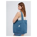 Mavi Kedi Nakışlı Denim Omuz Çantası 1913937-10241