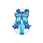 Mavi Kelebek Folyolu Yaş Balon Set, 1