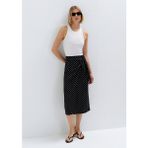 Mavi Keten Karışımlı Siyah Midi Etek 1310765-81469 - XS