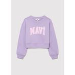Mavi Kız Çocuk İçin Uzun Kollu Lila Logo Baskılı Crop Sweatshirt Ekstra Rahat Kesim 7S10097-86954 - 2 - 3 Yaş