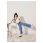 MAVİ Kız Çocuk Wide Leg Jean Pantolon, Lt Heart Print Denim, 9-10 Yaş