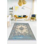 Mavi Klasik Göbekli Dokuma Pamuk Taban Kaymaz Kilim Klm298 Outlet