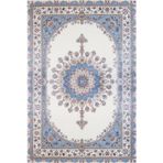 Mavi Klasik Pamuk Makinada Yıkanabilir Kaymaz Taban Dijital Makine Baskı Salon Halı-I-Gm_Ipekzade120-13944M-80x500