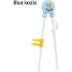 Mavi Koala 1 Çift Çocuklar Öğrenme Eğitim Çubuklarını Karikatür Sevimli Silikon Hayvan Paslanmaz Çelik Gıda Çubukları Ayrılabilir Yeniden Kullanılabilir Sofra (Yurt Dışından) - Chopsticks - Renkli