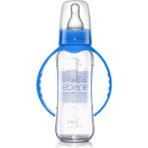 Mavi Kulplu Cam Biberon 230 Ml, Şık ve Kullanışlı Bebek Ürünleri - Ahşap - Ceviz