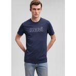 Mavi Lacivert Logo Baskılı Kısa Kol Tişört Erkek Günlük Stil İnce Polyester - Pamuk S 065781-28417