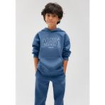 Mavi Logo Baskılı Kapüşonlu Sweatshirt 4 - 5 Yaş Erkek Çocuk Mavi Renk Truvakar Kol 6S10052-70871