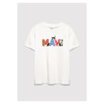 Mavi Logolu Kırık Beyaz Kız Çocuk T-Shirt M7610426-70057