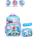 Mavi Love Elsa Anna Okul Çantası + Beslenme + Kalemlik + Frozen Sırt Çantası Atcık Çanta