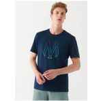 Mavi M0610635-70490 Bisiklet Yaka Regular Fit Baskılı Lacivert Erkek T-shirt