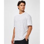 Mavi M0613317-86623 Mavi Çizgili Sky Captain Tişört Erkek T-Shirt - Beyaz