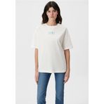 Mavi M1611593-70057 Kırık Beyaz Oversize Logo Kadın T-shirt