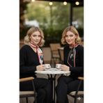 Mavi Masal Atatürk Imzalı ve Silüetli Fular / Kravat Seti - 02-Kırmızı