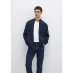 Mavi Mavi Black Lacivert Fermuarlı Hırka Erkek Dik Yaka Günlük Stil Desenli - XL