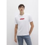 Mavi - Miav Baskılı Erkek Tişört 067153-622 Kırmızı Beyaz