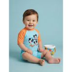 Mavi Mickey Mouse Baskılı Erkek Bebek Tulum Mayo