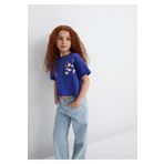Mavi Mickey Mouse Baskılı Mor Kız Çocuk T-Shirt M7610297-70908