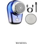 Mavi Mini Tıraş Makinesi, Islak ve Kuru Kullanım, Sakal ve Yanak Için - Seçenek 1