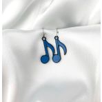 Mavi Müzik Notası Küpe Müzik Öğretmeni / Müzisyen Küpe