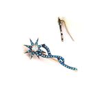 Mavi Nano Turkuaz Taşlı Gümüş Earcuff Tek Küpe