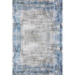 Mavi Pamuk Makinada Yıkanabilir Kaymaz Taban Dijital Makine Baskı Salon Halı-I-Gm_Ipekzade100-11381M-120x500