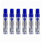 Mavi Permanent Markör Marker Kesik Uçlu Koli Kalemi Mavi 10 Mm Mr-6010 6 Adet