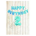 Mavi Puanlı Happy Bırthday ve Rakam Folyo Balon Seti Yaş 2