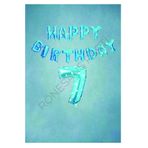 Mavi Puanlı Happy Bırthday ve Rakam Folyo Balon Seti Yaş 7