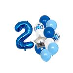 Mavi Rakam Balon Pullu Şeffaf Balon Seti Yaş 2