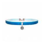 Mavi Renk Kadife Aşk Düğümü Choker Kolye